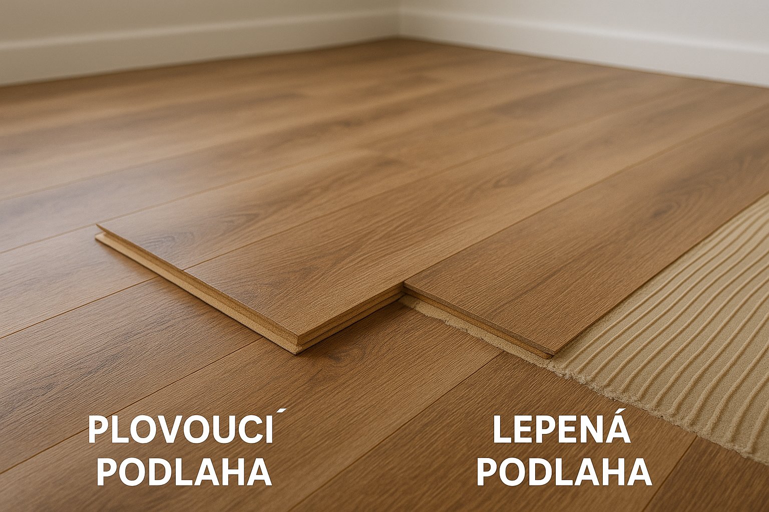 rozdíl mezi plovoucí a lepenou podlahou